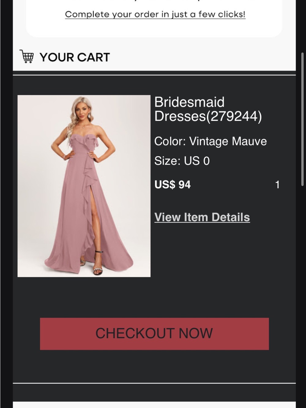 Azazie Vintage Mauve Strapless Ruffle Gown